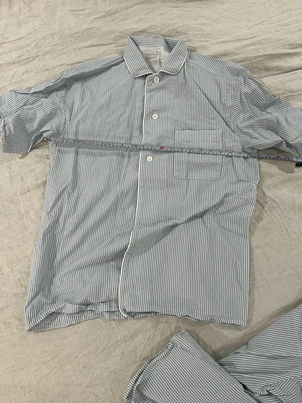 MUJI Light Blue Side Seamless Seersucker Pajamas 100% cotton, men’s sleepwear